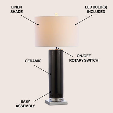 Dallas 31.5" Ceramic LED Table Lamp - JONATHAN Y